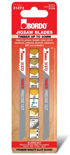 BORDO JIG SAW HCS UNIV. SHNK PRECISE CUT 100MM TIMBER 2 PK 